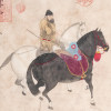 CHINESE PAINTING MAN HERDING HORSES AFTER HAN GAN PIC-1