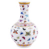CHINESE FAMILLE ROSE BUTTERFLIES PORCELAIN VASE PIC-0