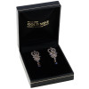 ANTIQUE ENGLISH GOLD DIAMOND SAPPHIRE EARRINGS PIC-0