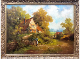 CONTINENTAL SCHOOL OIL PAINTING BY G. L. CAMERON