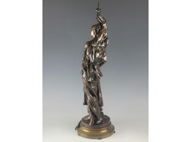 19C FRENCH BRONZE STATUE BY HENRI LOUIS LEVASSEUR