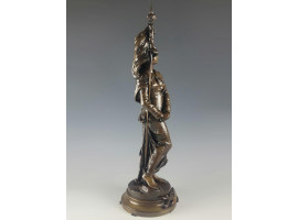 19C FRENCH BRONZE STATUE BY HENRI LOUIS LEVASSEUR