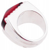 BACCARAT LOUXOR SILVER RING WITH RED LEAD CRYSTAL PIC-3