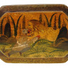 ANTIQUE PERSIAN QAJAR LACQUER BOX WITH ANIMALS PIC-4