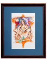 AMERICAN NUDE FEMALE ILLUSTRATION PAINTING SIGNED