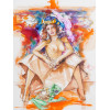 AMERICAN NUDE FEMALE ILLUSTRATION PAINTING SIGNED PIC-1