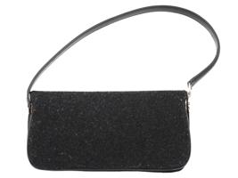 DOLCE AND GABBANA WOOL PATENT LEATHER HANDBAG PURSE