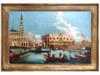 ANTIQUE OIL PAINTING VIEW OF VENETIAN GRAND CANAL PIC-0