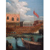 ANTIQUE OIL PAINTING VIEW OF VENETIAN GRAND CANAL PIC-4