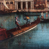 ANTIQUE OIL PAINTING VIEW OF VENETIAN GRAND CANAL PIC-5