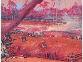 RUSSIAN BATTLE SCENE PAINTING BY BORIS LITVINOV