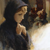 BRITISH ILLUSTRATION OIL PAINTING BY LEN THURSTON PIC-1