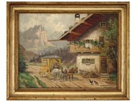 GERMAN LANDSCAPE OIL PAINTING BY KARL ROHRHIRSCH