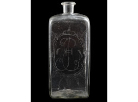 18TH C RUSSIAN CATHERINE II MONOGRAM GLASS BOTTLE