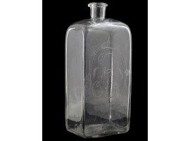 18TH C RUSSIAN CATHERINE II MONOGRAM GLASS BOTTLE