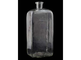 18TH C RUSSIAN CATHERINE II MONOGRAM GLASS BOTTLE