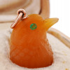 14K GOLD RUSSIAN FABERGE CARVED AGATE CHICK PENDANT PIC-4
