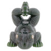 RUSSIAN FABERGE CARVED JADE DIAMOND FROG FIGURINE PIC-2