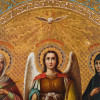RUSSIAN ICON OF MICHAEL THE ARCHANGEL WITH SAINTS PIC-2
