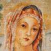 ANTIQUE OIL PAINTING OF MADONNA AFTER BOTTICELLI PIC-2