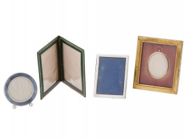 ANTIQUE PHOTO FRAMES WITH TWO MARKED STERLING