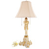 ANTIQUE FRENCH SERVES GILT PORCELAIN TABLE LAMP PIC-0