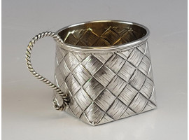 ANTIQUE 19TH C RUSSIAN SILVER TROMPE LOEIL CUP