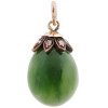 RUSSIAN JADE AND GOLD EGG PENDANT WITH DIAMONDS PIC-0