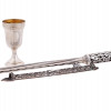 RUSSIAN SILVER JUDAICA CUP MEZUZAH AND TORAH POINTER PIC-0
