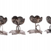 RUSSIAN SILVER NIELLO PIERCED DECOR EGG STANDS PIC-0