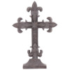 VINTAGE CHRISTIAN IRON CAST FLEUR DE LIS CROSS PIC-0