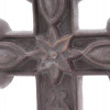 VINTAGE CHRISTIAN IRON CAST FLEUR DE LIS CROSS PIC-2