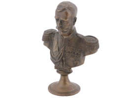 ANTIQUE RUSSIAN BRONZE PORTRAIT BUST OF NICHOLAS II