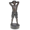 ANTIQUE BRONZE BOY SCULPTURE BY HENRYK KOSSOWSKI PIC-1