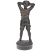 ANTIQUE BRONZE BOY SCULPTURE BY HENRYK KOSSOWSKI PIC-2