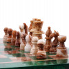 RUSSIAN HAND CARVED MALACHITE AND AGATE CHESS SET PIC-4