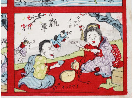 19TH C JAPANESE MEIJI PERIOD COMICAL WOODBLOCK PRINT