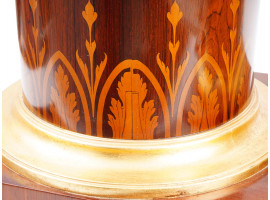 FRENCH WOODEN COLUMN STANDS WITH GARLAND INLAYS