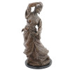 LARGE BRONZE SCULPTURE OF A DANCING WOMAN SIGNED PIC-0