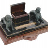 VINTAGE MAITLAND SMITH EGYPTIAN INKWELL DESK SET PIC-1