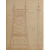 ANTIQUE QUEENSBORO BRIDGE ENGINEER DRAWING PIC-1