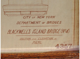 ANTIQUE QUEENSBORO BRIDGE ENGINEER DRAWING