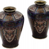 JAPANESE CLOISONNE ENAMEL AND LAPIS LAZULI VASES PIC-0