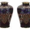 JAPANESE CLOISONNE ENAMEL AND LAPIS LAZULI VASES PIC-2