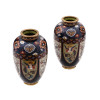 ANTIQUE JAPANESE MEIJI ERA CLOISONNE ENAMEL VASES PIC-0