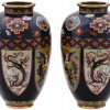 ANTIQUE JAPANESE MEIJI ERA CLOISONNE ENAMEL VASES PIC-2