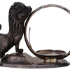 ANTIQUE SILVER POCKET WATCH DESK STAND WITH LION PIC-1