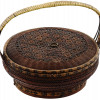 JAPANESE LACQUERED BAMBOO WICKER WEDDING BASKET PIC-0