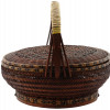 JAPANESE LACQUERED BAMBOO WICKER WEDDING BASKET PIC-4