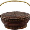 JAPANESE LACQUERED BAMBOO WICKER WEDDING BASKET PIC-3